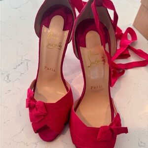 Brand New, Never Worn Christian Louboutin. Color: Red Pink
